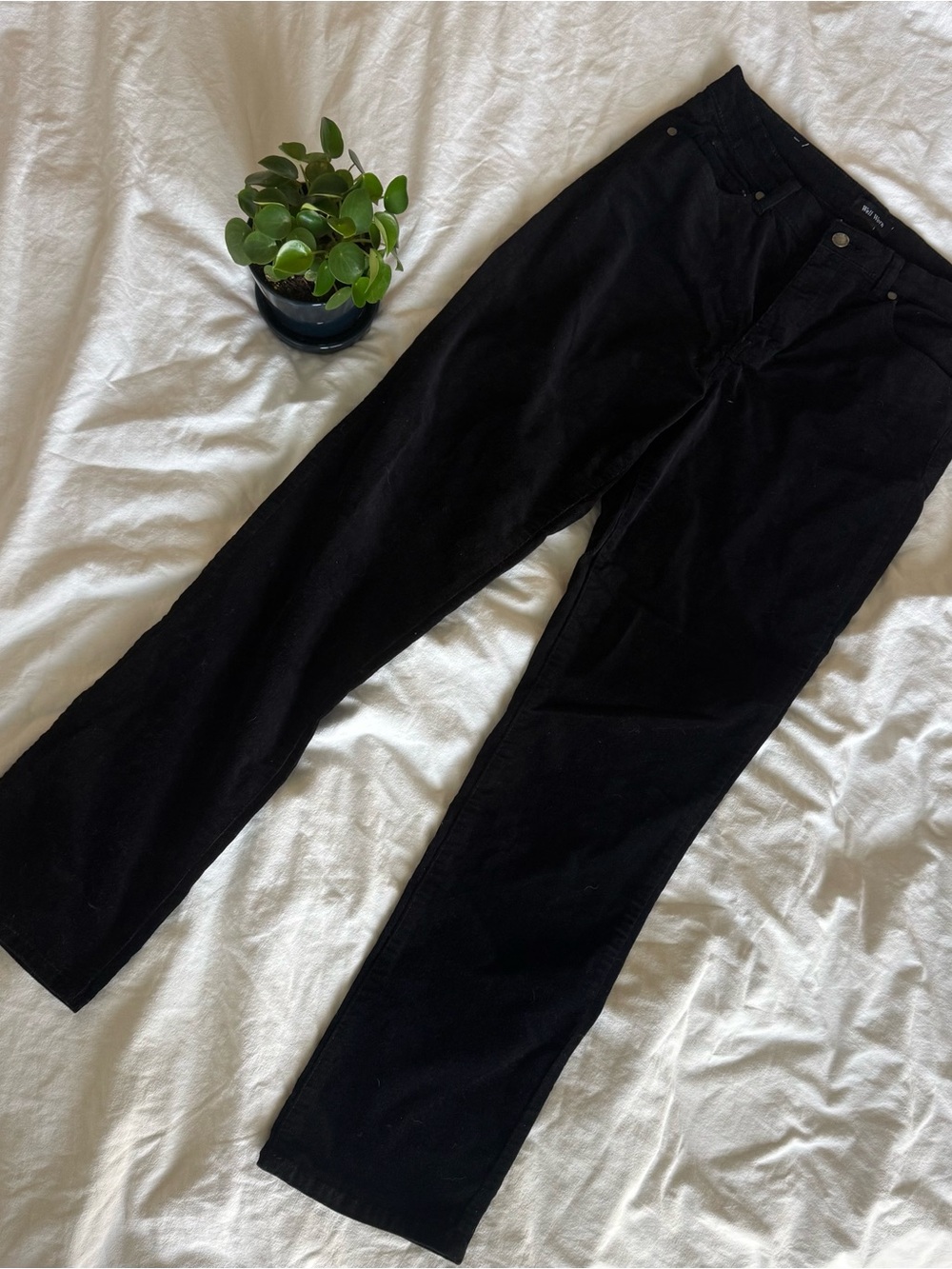 Well Worn Black Women’s Straight-Leg Corduroy Pants